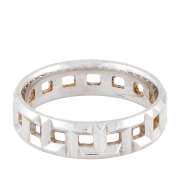 TIFFANY & CO 18K WHITE GOLD TRUE WIDE BAND RING